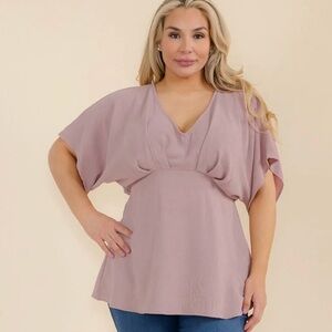 #216
PLUS SIZE SHORT SLEEVE V-NECK PEPLUM TUNIC BLOUSE